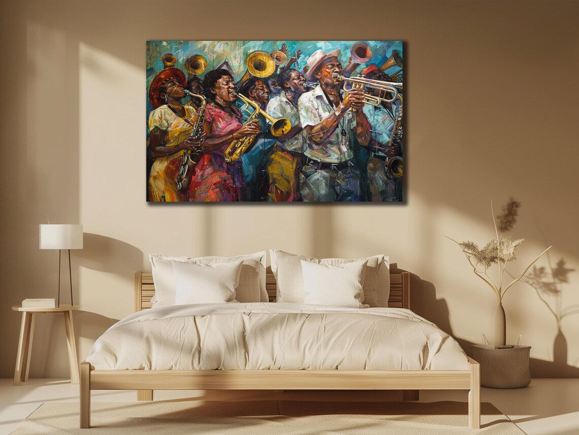 Jazz Brass Band Trumpets Colorful Musician Painting Wall Art Poster - Image 3