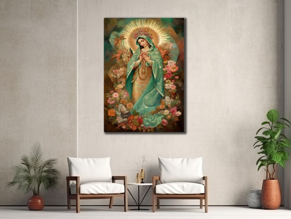 The Virgin Of Guadalupe Religious Wall Art Catholic Print Wall Decor Immaculate Mary Painting Art Spiritual Poster Home Decor