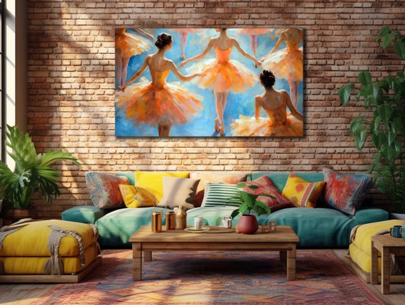 Ballerina Print Art Dancer Wall Art Colorful Painting On Modern Oil Printing Art Gift For Her Woman Dancer Wall Decor
