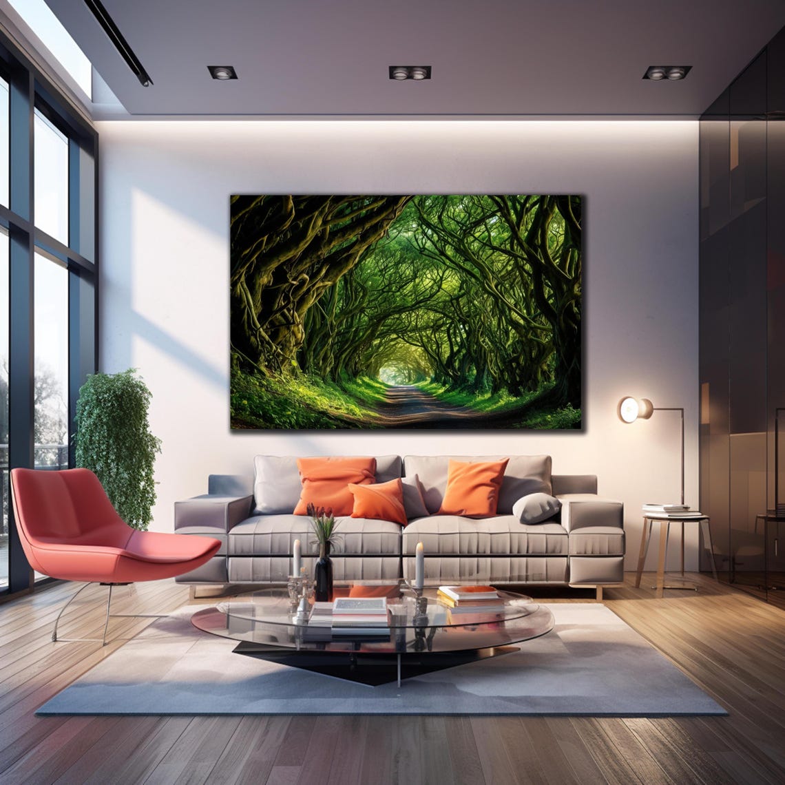 Twisted Tree Tunnel Road Dark Hedges Style Mystical Forest Wall Poster - Image 3