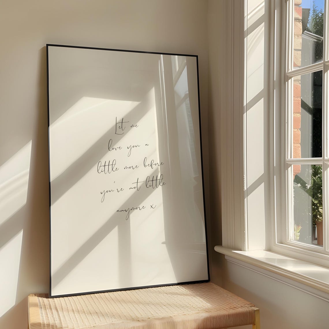 Let Me Love You a Little More Nursery Love Script Quote Poster