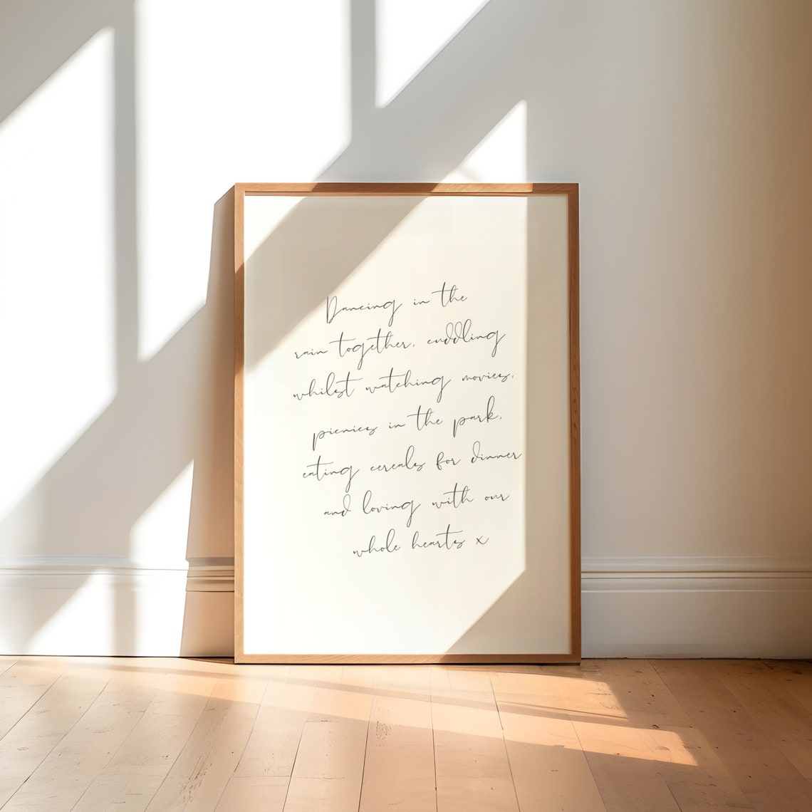 Dancing In The Rain Together Romantic Handwritten Love Note Poster