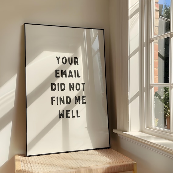 Your Email Did Not Find Me Well Wall Art Print Bold Sassy Humour Artwork Funny Quote Office Poster Design