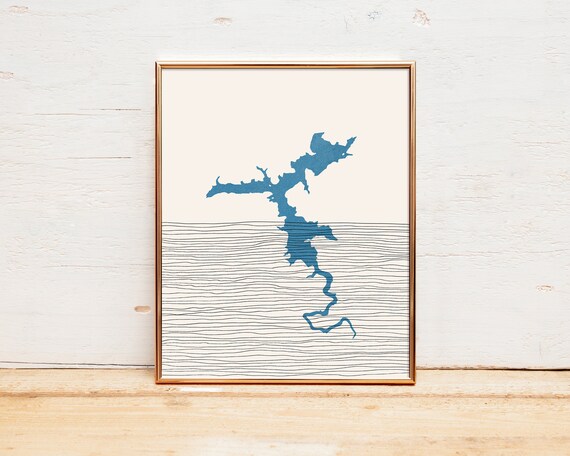 Minimalist Nantahala Lake Map Art Boho North Carolina Poster