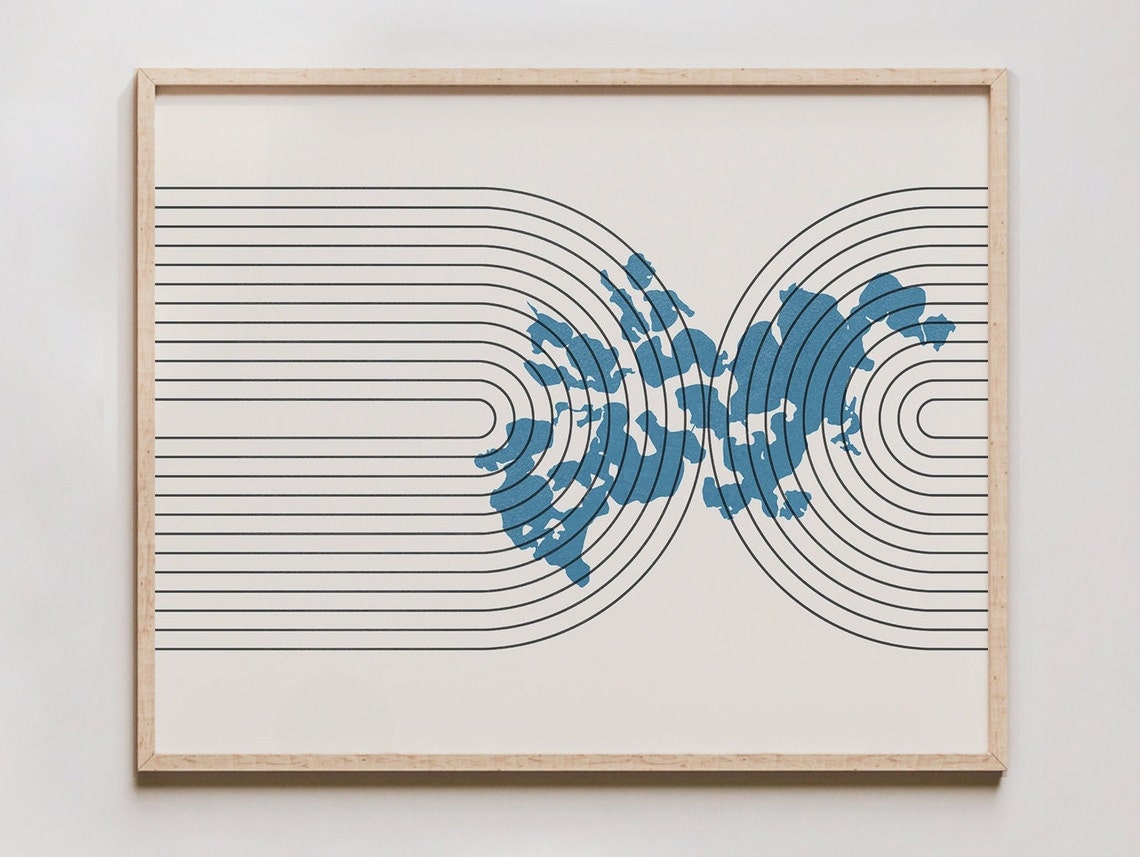 Lake Minnetonka Minnesota Mid Century Map Silhouette Art Poster