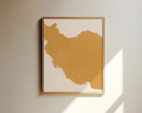 Maximalist Wall Art Map Of Iran Custom Location Print Decor