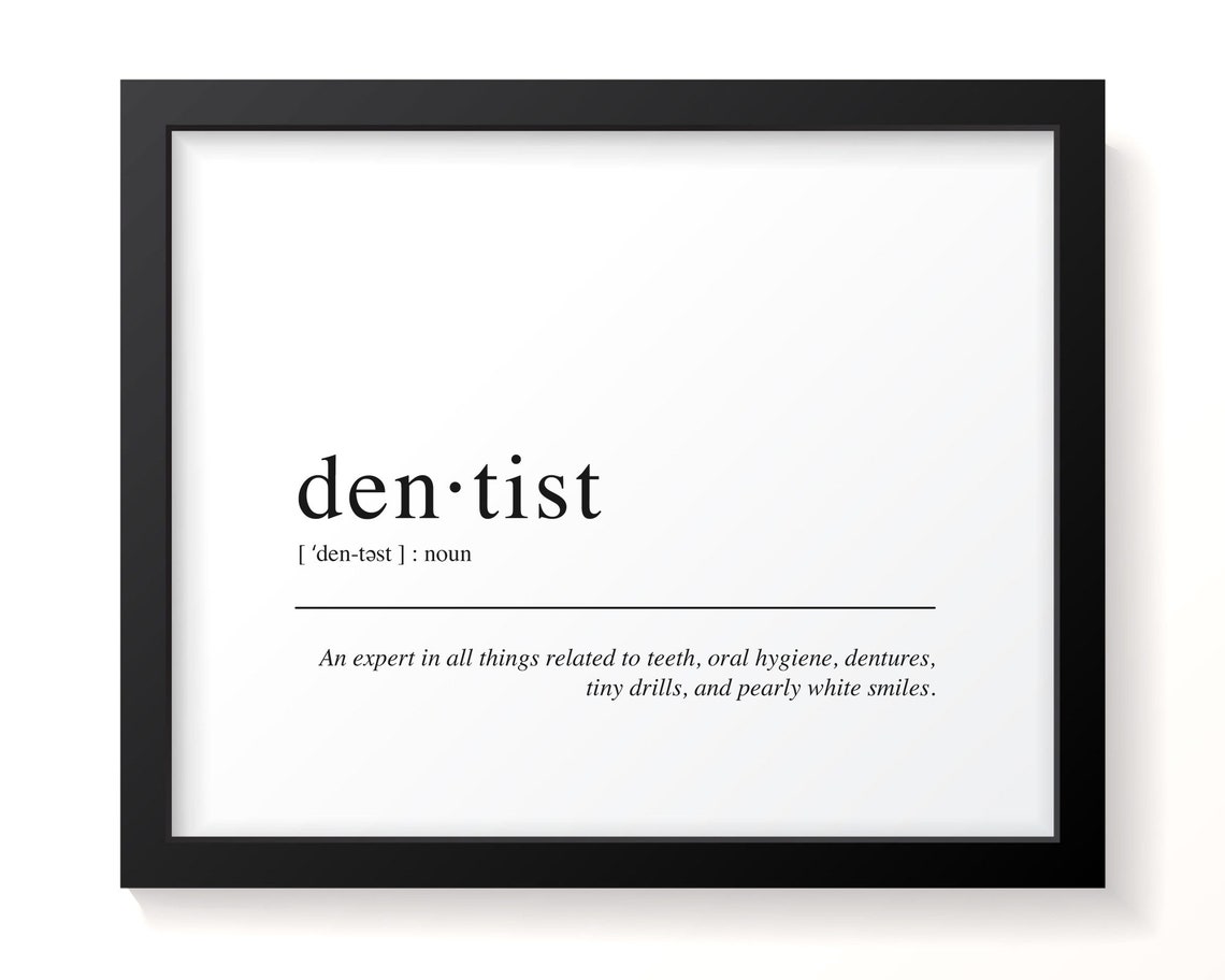 Funny Dentist Definition Dictionary Style Dental Office Poster