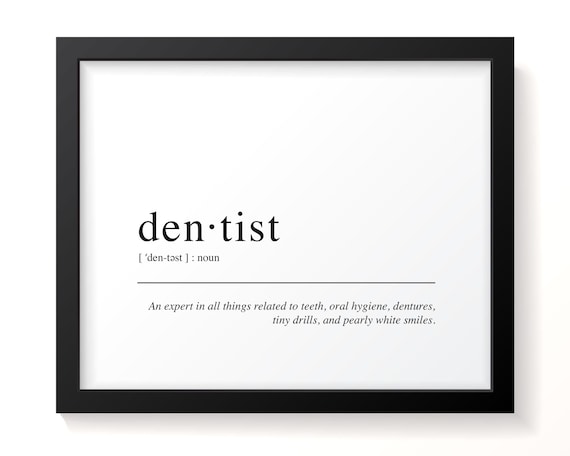 Funny Dentist Definition Dictionary Style Dental Office Poster
