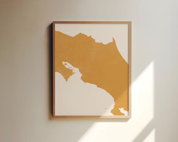 Maximalist Wall Art Map Of Costa Rica Custom Location Print Decor