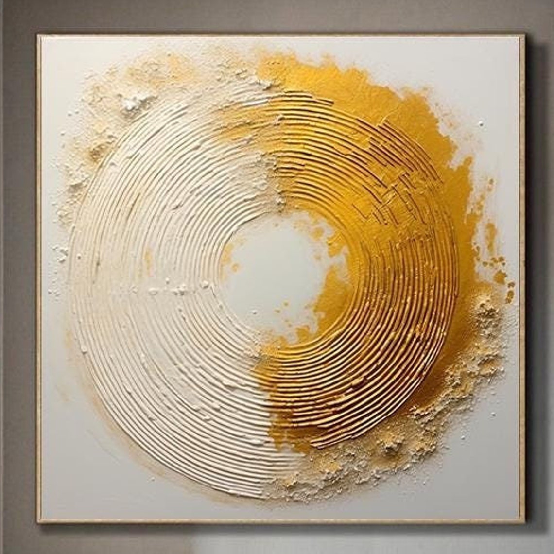 Big Golden Circle Oil Painting On Original Oil Painting Custom Art Background Wall Decoration Living Room Art Natural Home Decor