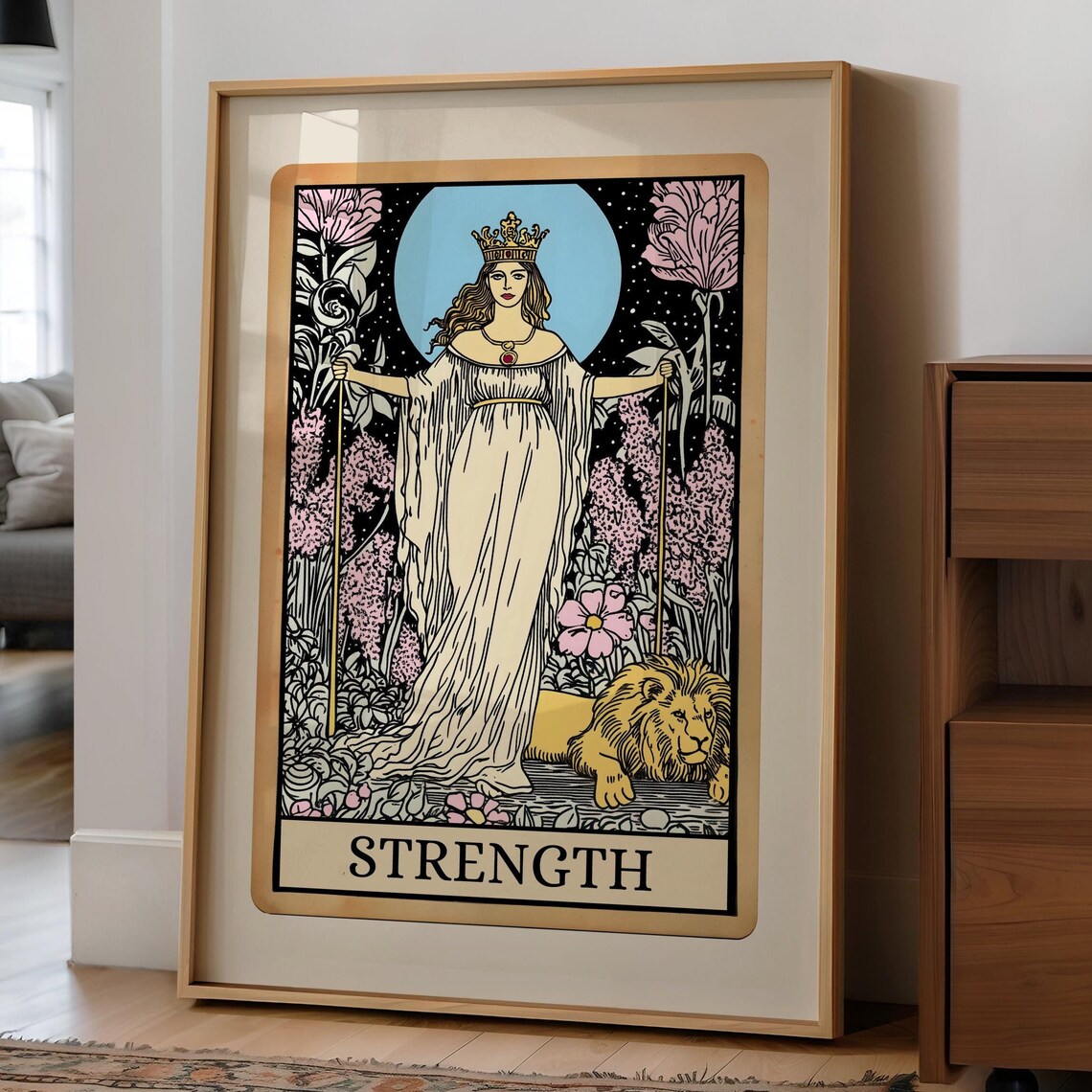 Strength Tarot Card, Spiritual Witchy Art Print - Image 4