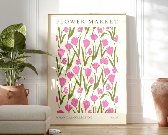 Flower Market Boho Modern Abstract Floral Art Print