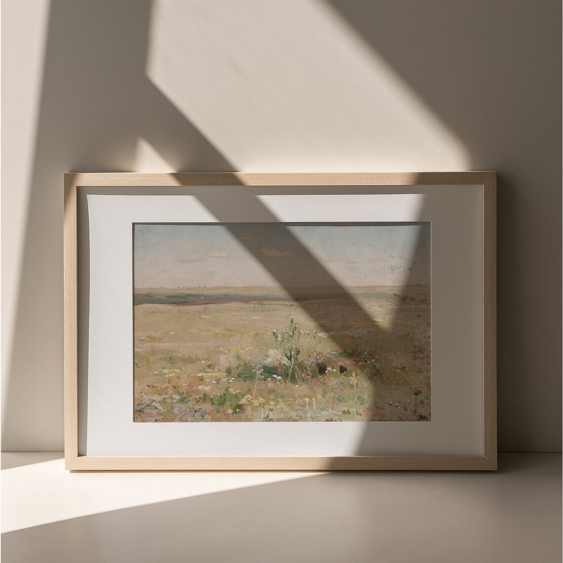 Soft Pastel Meadow Wildflowers Nursery Landscape Painting Poster - Image 4