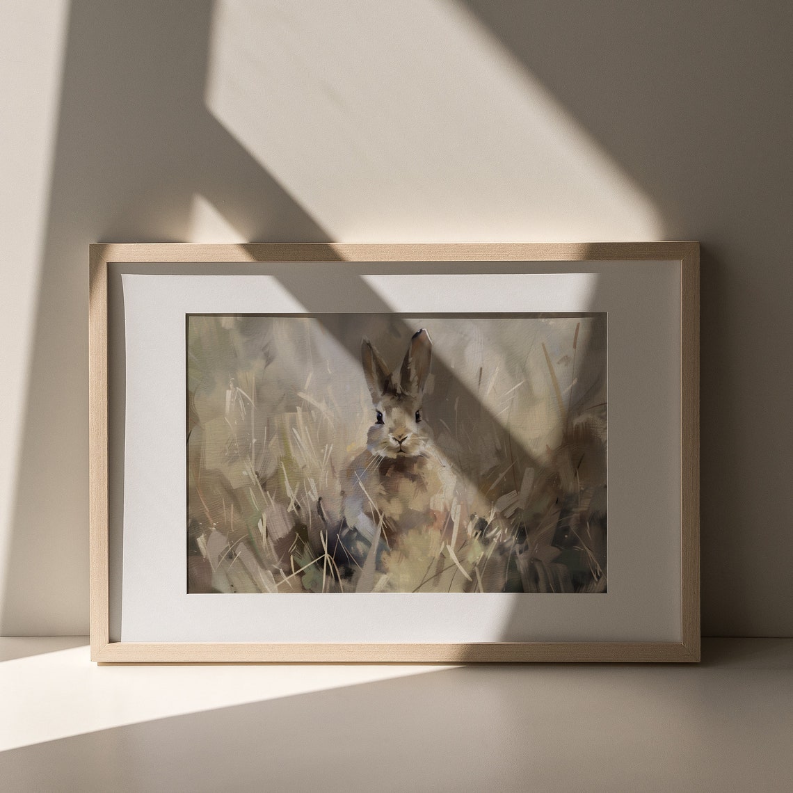 Cute Young Rabbit in Tall Grass Vintage Easter Bunny Art Poster - Image 6