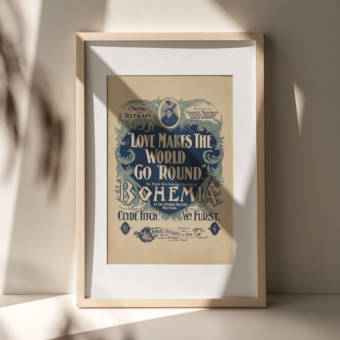 Antique Love Makes The World Go Round Sheet Music Cover Bohemia Poster - Image 5