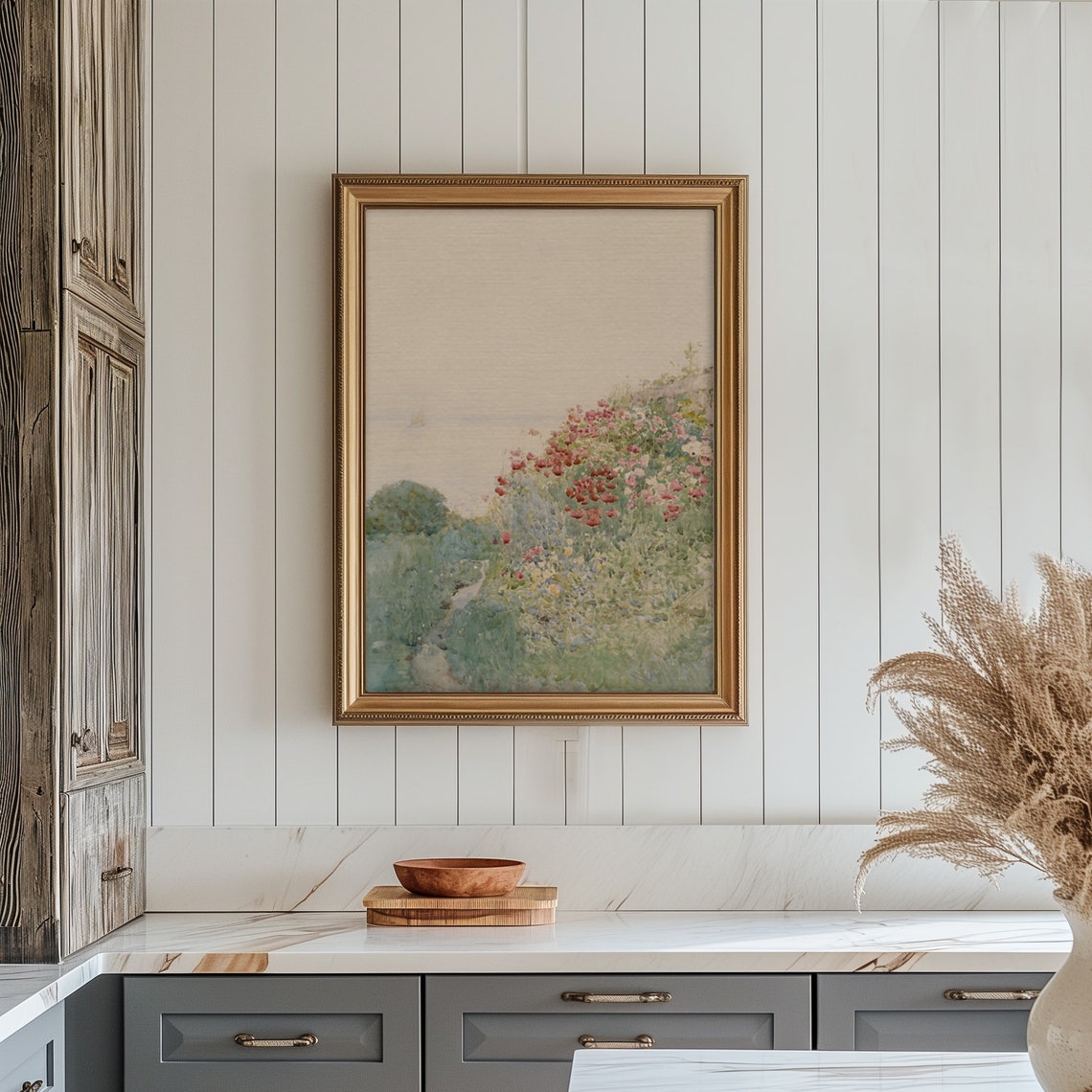 Vintage Floral Landscape Print Antique Poppy Field Painting French Country Spring Dcor Wildflower Meadow Farmhouse - Image 5