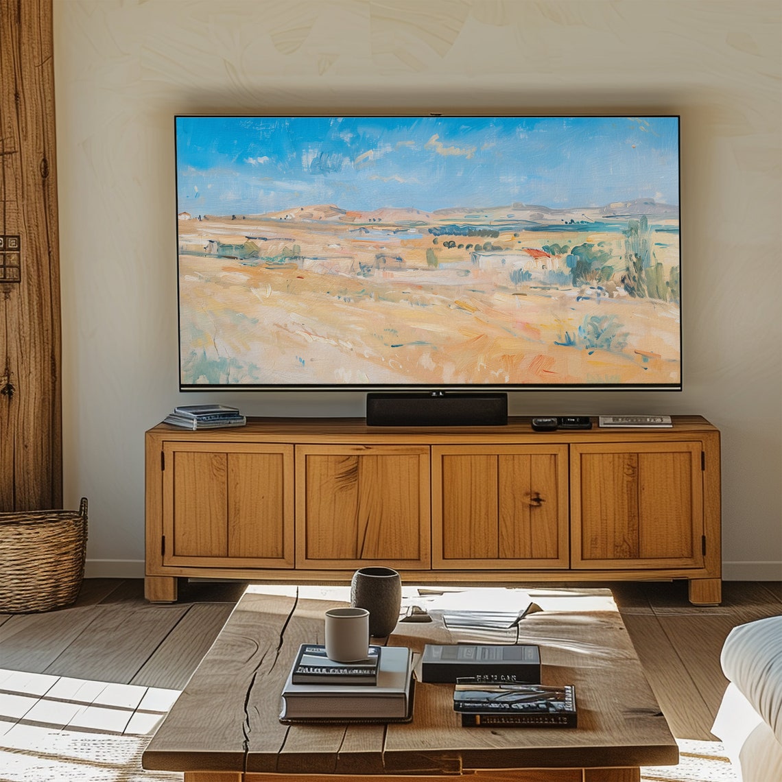 Desert Southwest Landscape Frame TV Art Blue Sky Ochre Fields Poster - Image 7