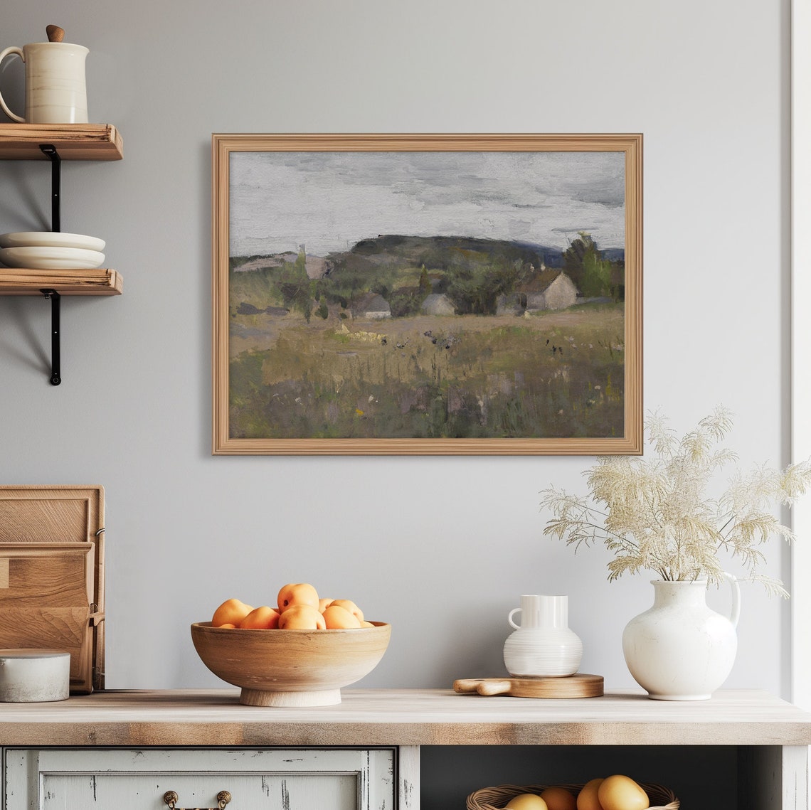 Vintage Countryside Village With Rolling Hills Antique Country Poster - Image 7
