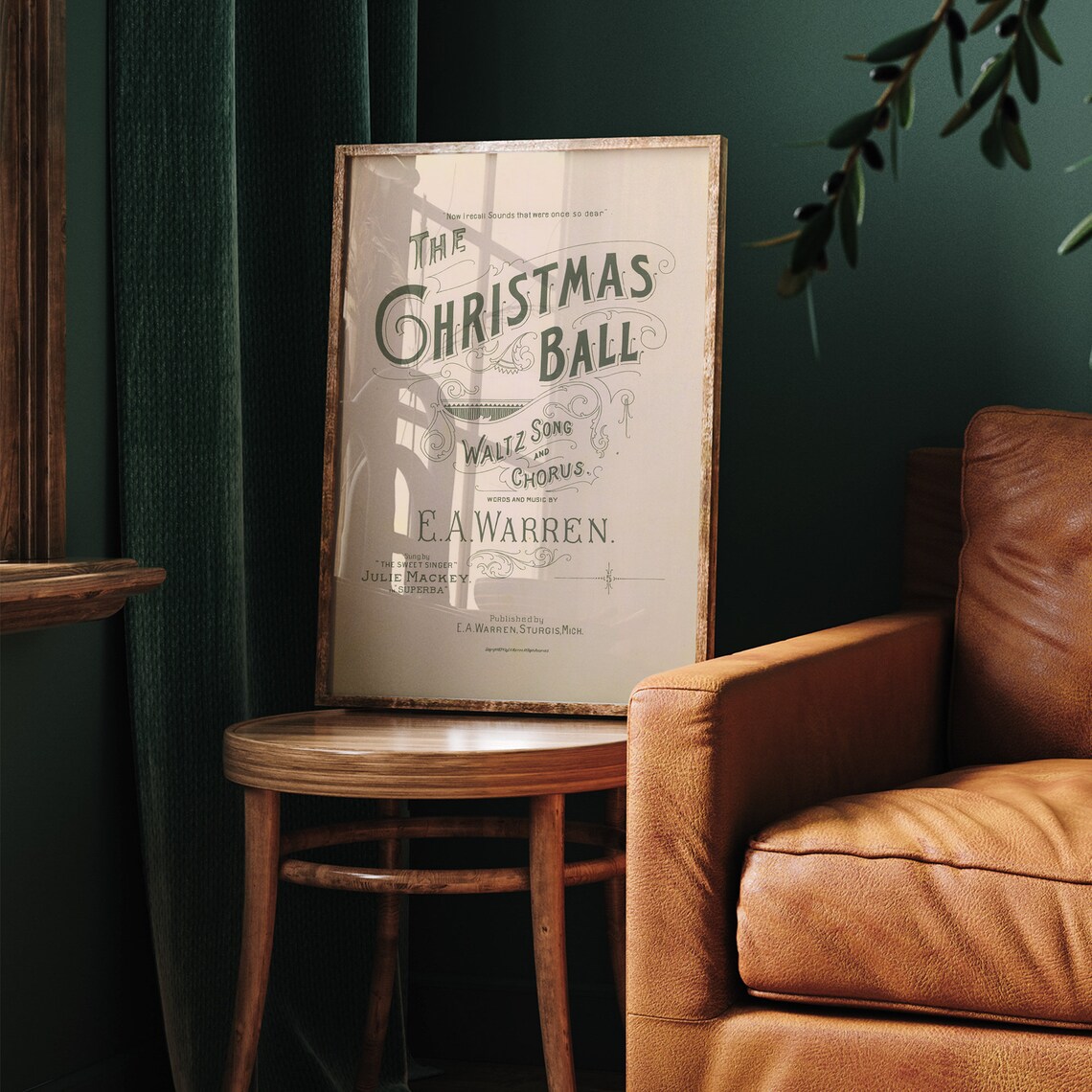The Christmas Ball Vintage Sheet Music Cover Antique Victorian Print - Image 7