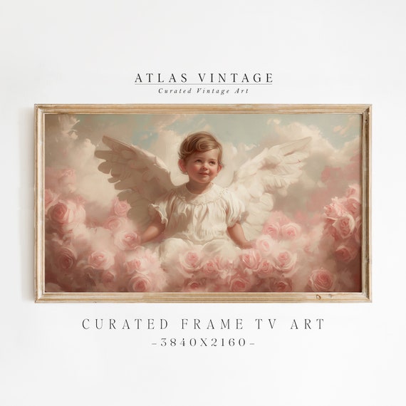 Cupid Valentines Day Frame Tv Art Vintage Romantic Valentine Oil Painting Pink Moody Frame Tv Cupid Love Angle Valentine Frame Tv