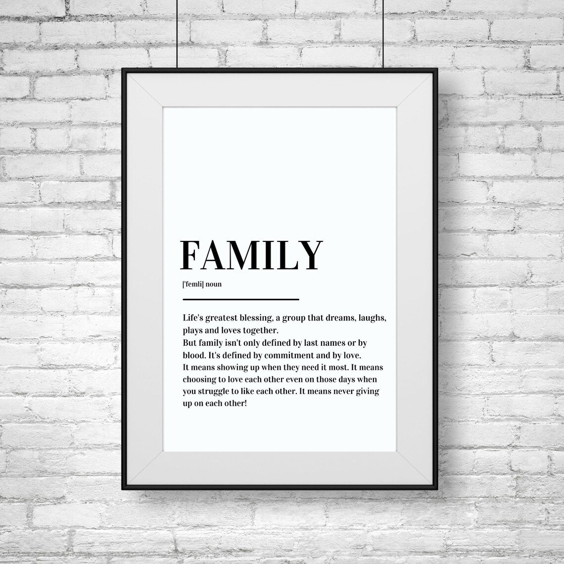 Family Lifes Greatest Blessing Love Definition Minimalist Poster - Image 2