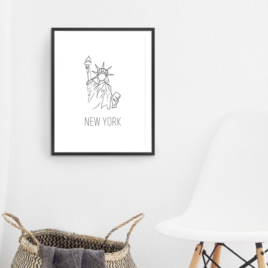 New York Statue of Liberty Minimalist Line Art Travel Souvenir Poster - Image 3