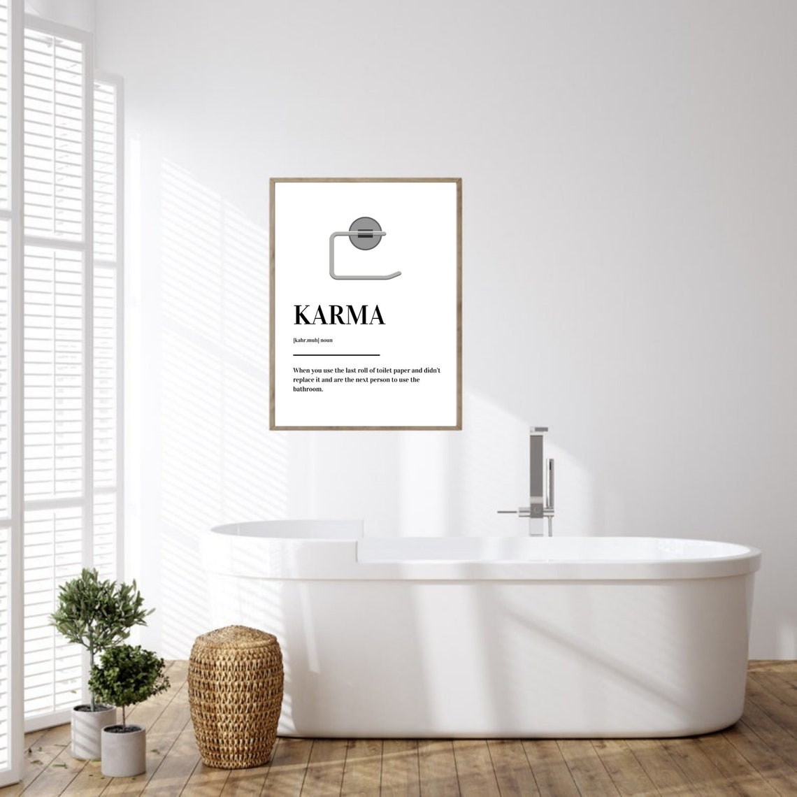 Karma Definition Funny Bathroom Quote Dictionary Style Poster - Image 5