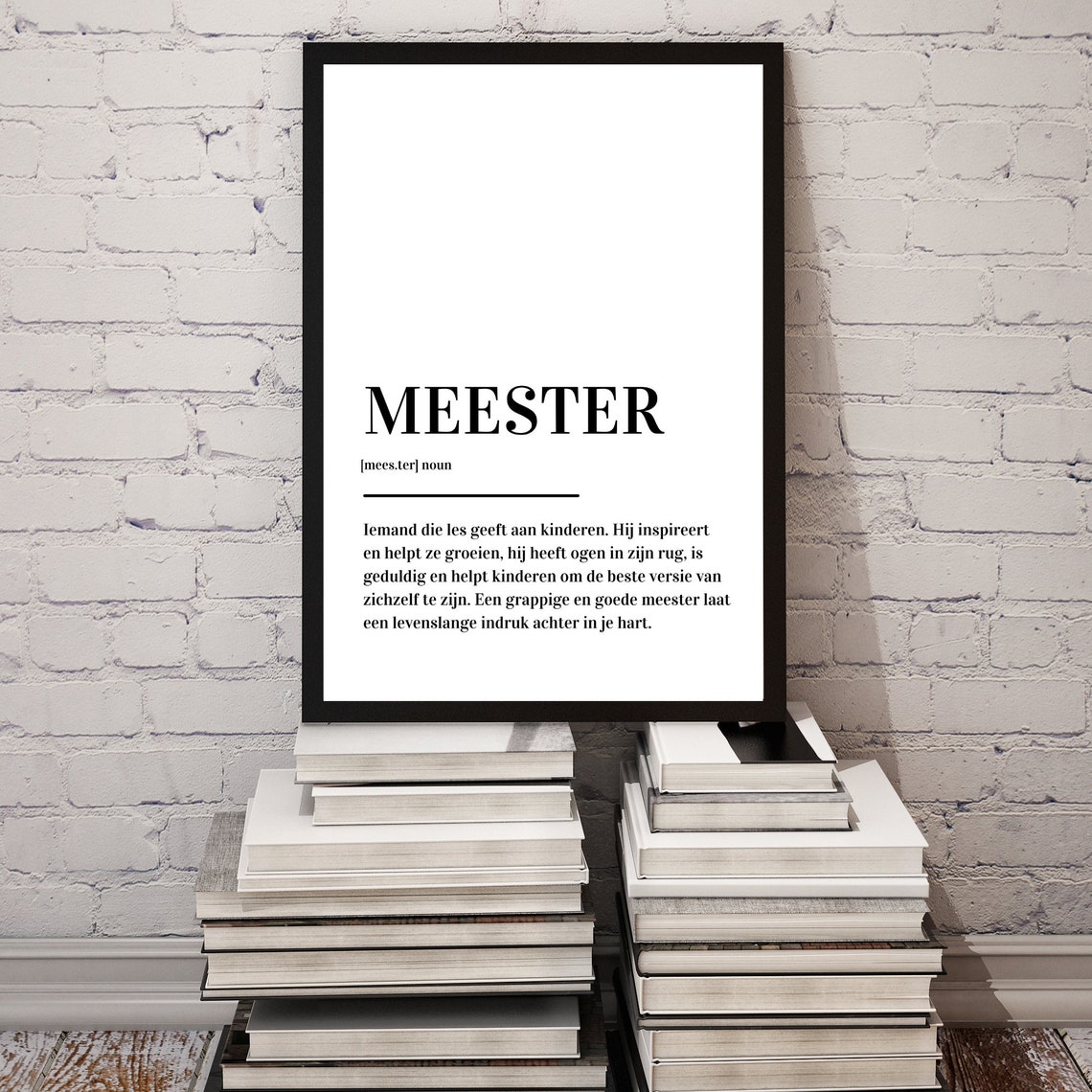 Meester Definition Dutch Teacher Gift Minimalist Typography Poster - Image 5