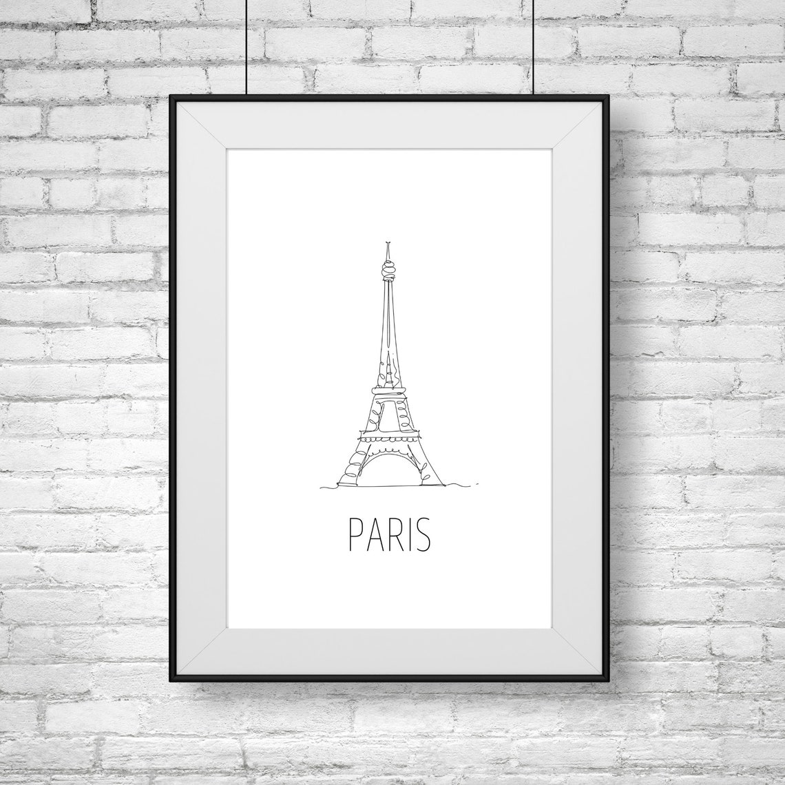 Paris Eiffel Tower Line Art Poster Minimalist French Travel Wall Decor - Image 2