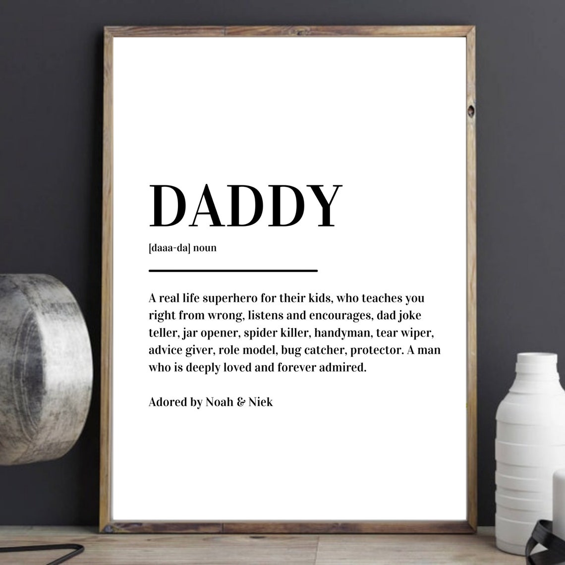 Personalized Father Definition Real Life Superhero Gift Dad Poster - Image 6