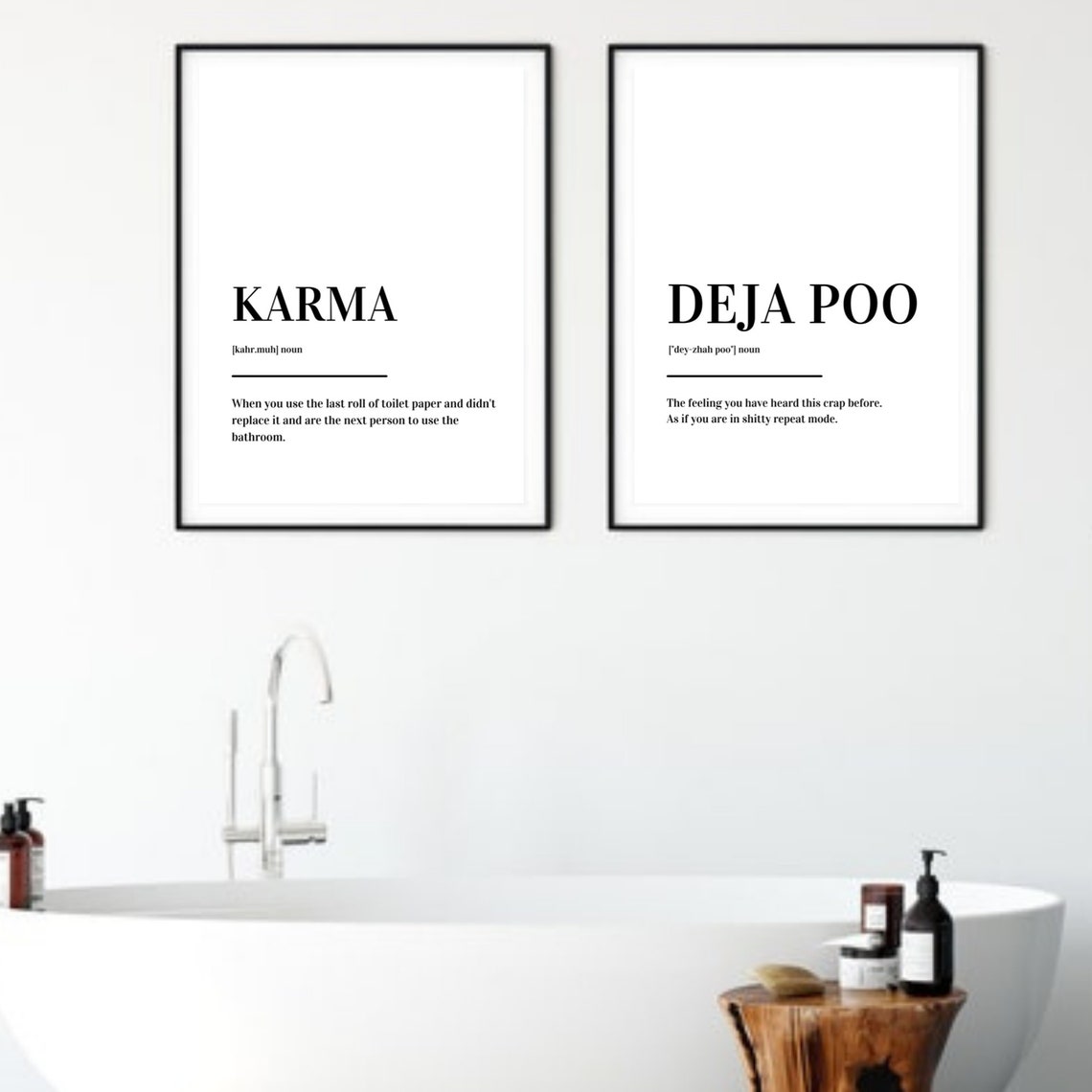 Karma and Deja Poo Funny Bathroom Humor Dictionary Two Piece Poster - Image 4