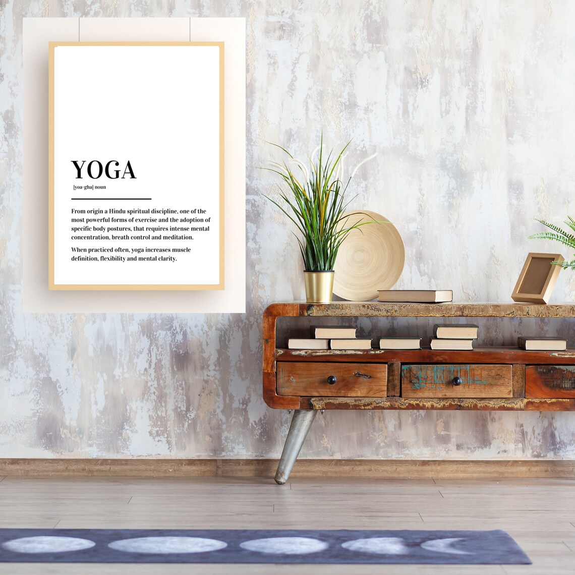 Yoga Definition Dictionary Wellness Art Mindful Living Minimalist Poster - Image 6