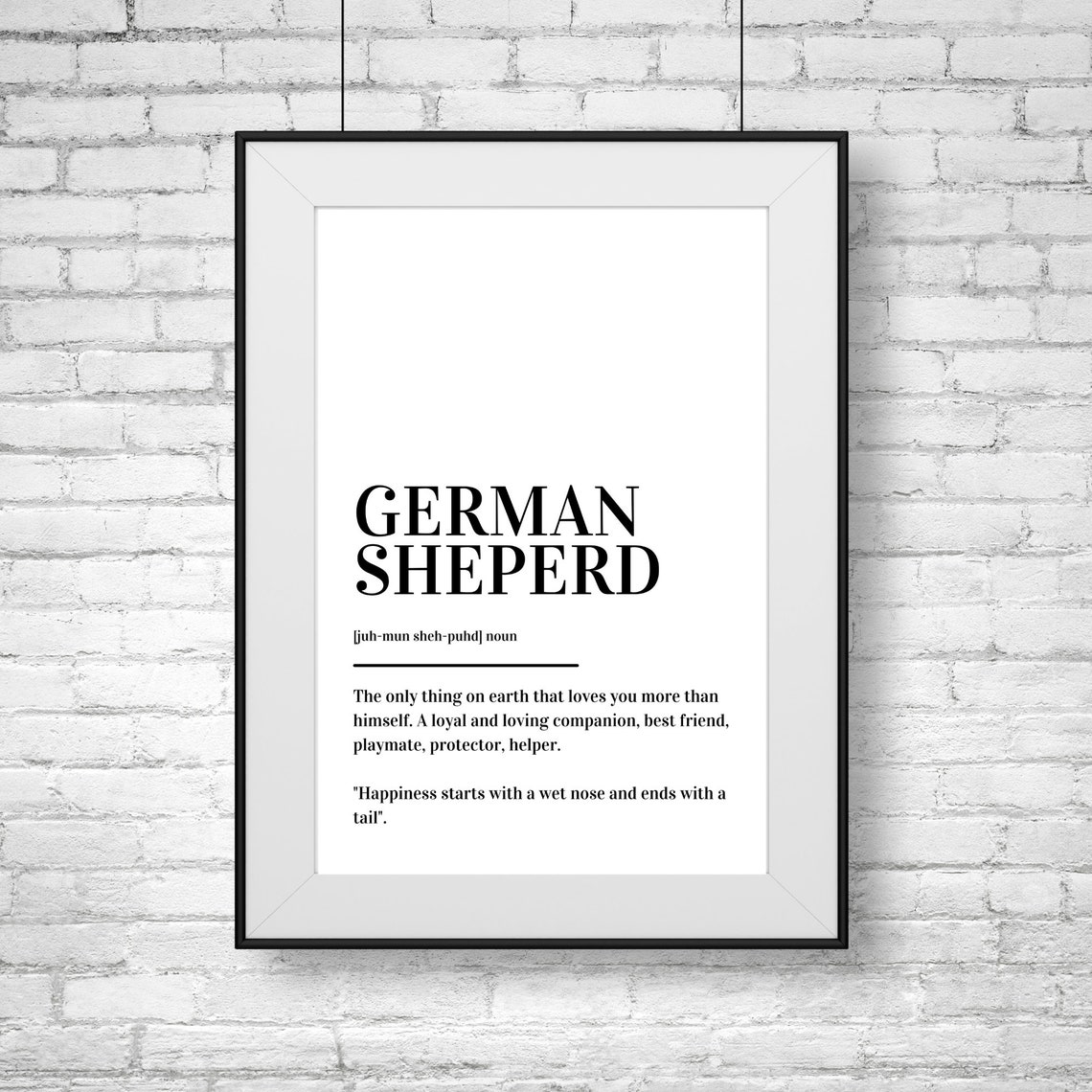 German Shepherd Loyal Companion Dog Lover Dictionary Definition Poster - Image 2