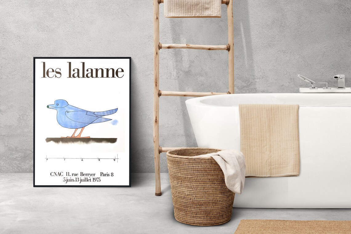 Les Lalanne Blue Bird CNAC Paris 1975 Exhibition Gallery Art Poster - Image 3