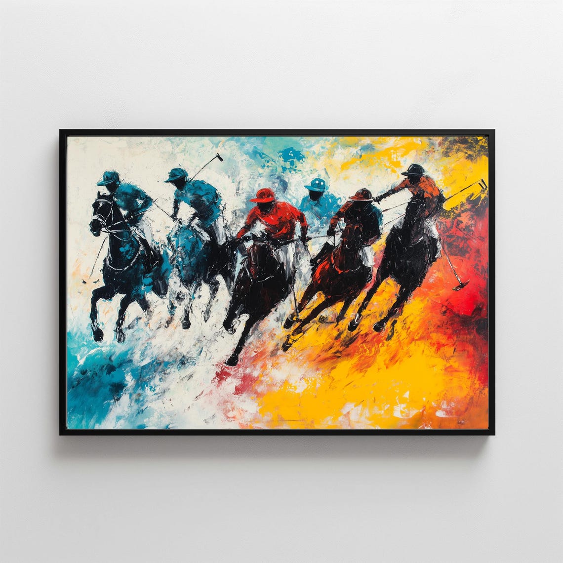 Game Of Polo Painting Of Men Playing Polo Sports Painting Eclectic Polo Art Indian Pakistani South Asian Art Abstract Polo