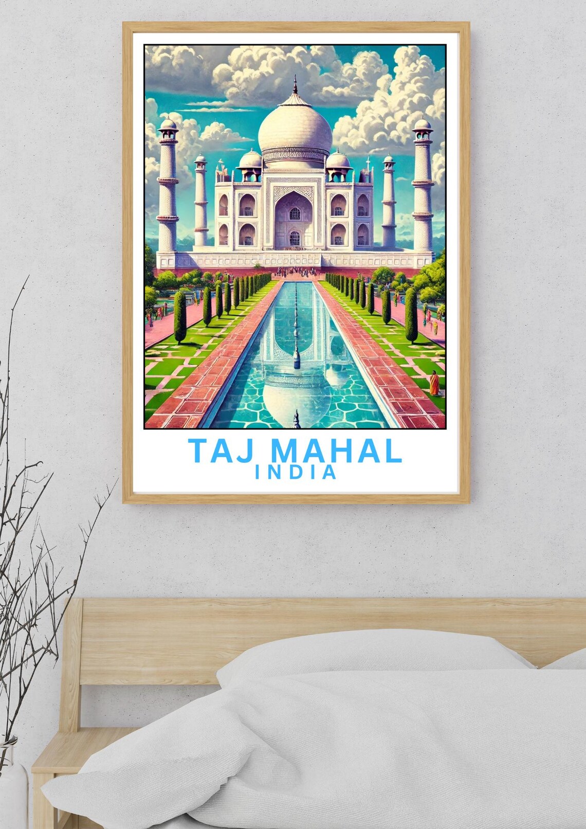 Taj Mahal Travel Poster India Art Print Wonder Of The World Monument Wall Decor Taj Mahal Illustration Home Decor Travel Gift Print - Image 5