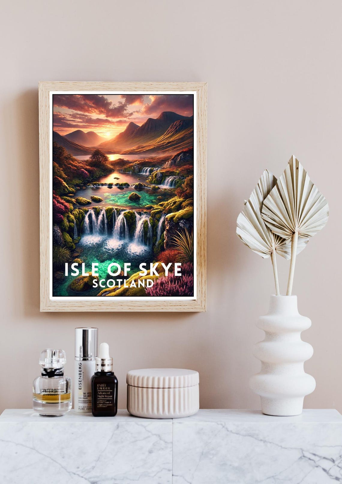 Isle of Skye Scotland Waterfall Sunset Highland Travel Poster - Image 4