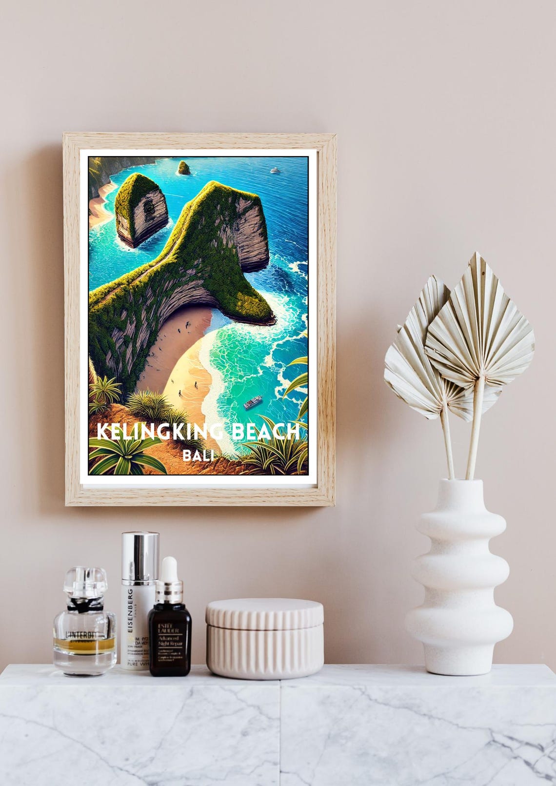 Kelingking Beach Bali Aerial T-Rex Cliff Tropical Travel Poster - Image 4