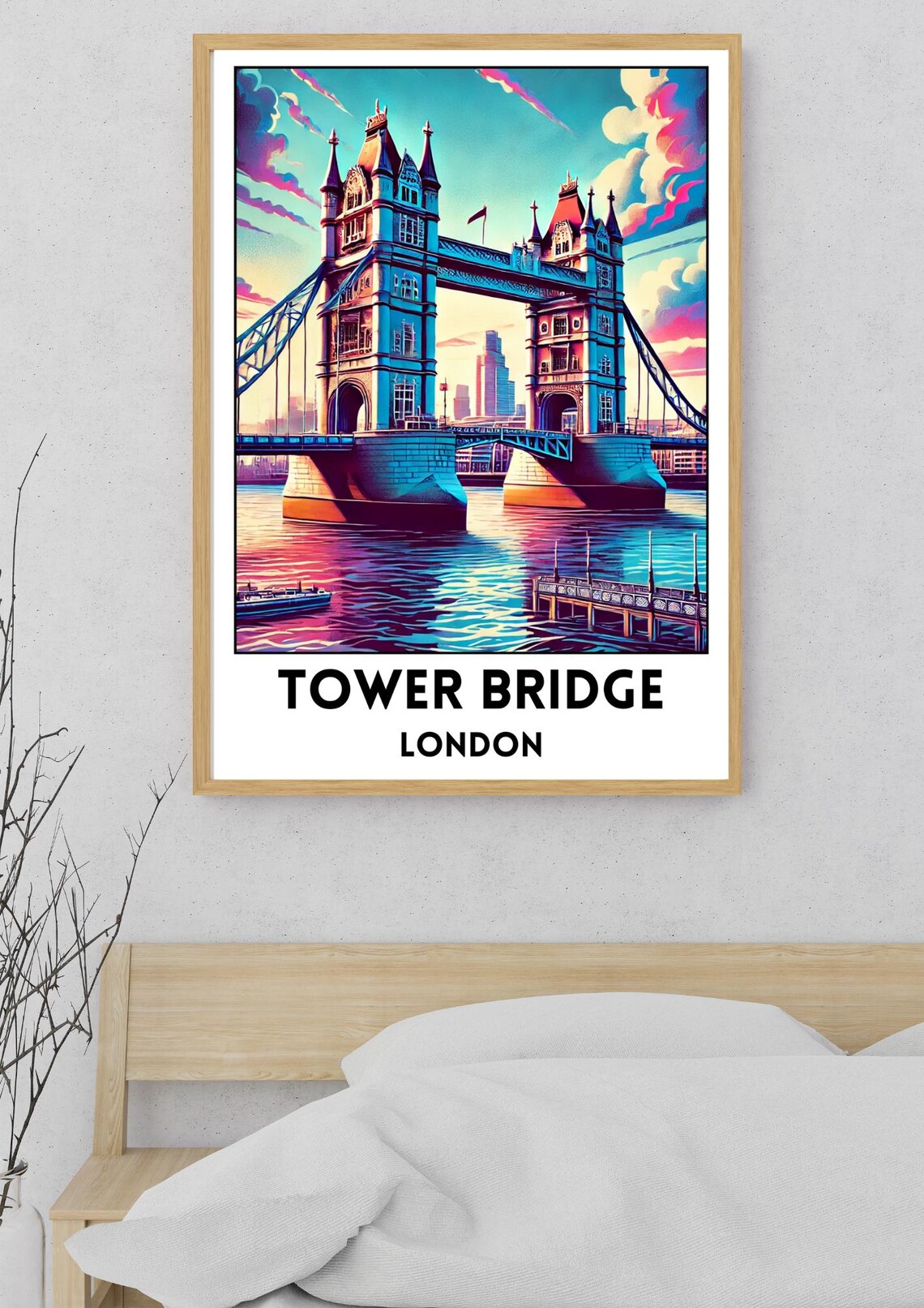 London Tower Bridge Art Poster London Print England City Travel Wall Art Tower Bridge Home Decor Vibrant London Wall Art London Gift - Image 5