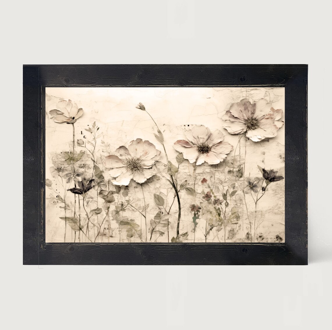 Monochrome Flowers Botanical Art Print, Kitchen Decor - Image 3