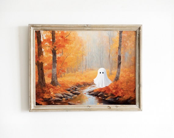 Rustic Autumn Landscape Art Print, Vintage Fall Decor