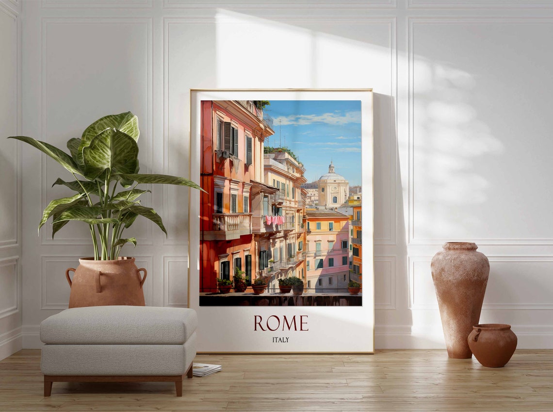 Rome Travel Print Rome Travel Poster Italy Wall Art Italy Travel Decor Rome Wall Art Rome Travel Gift Rome Art Print Italian Decor - Image 2