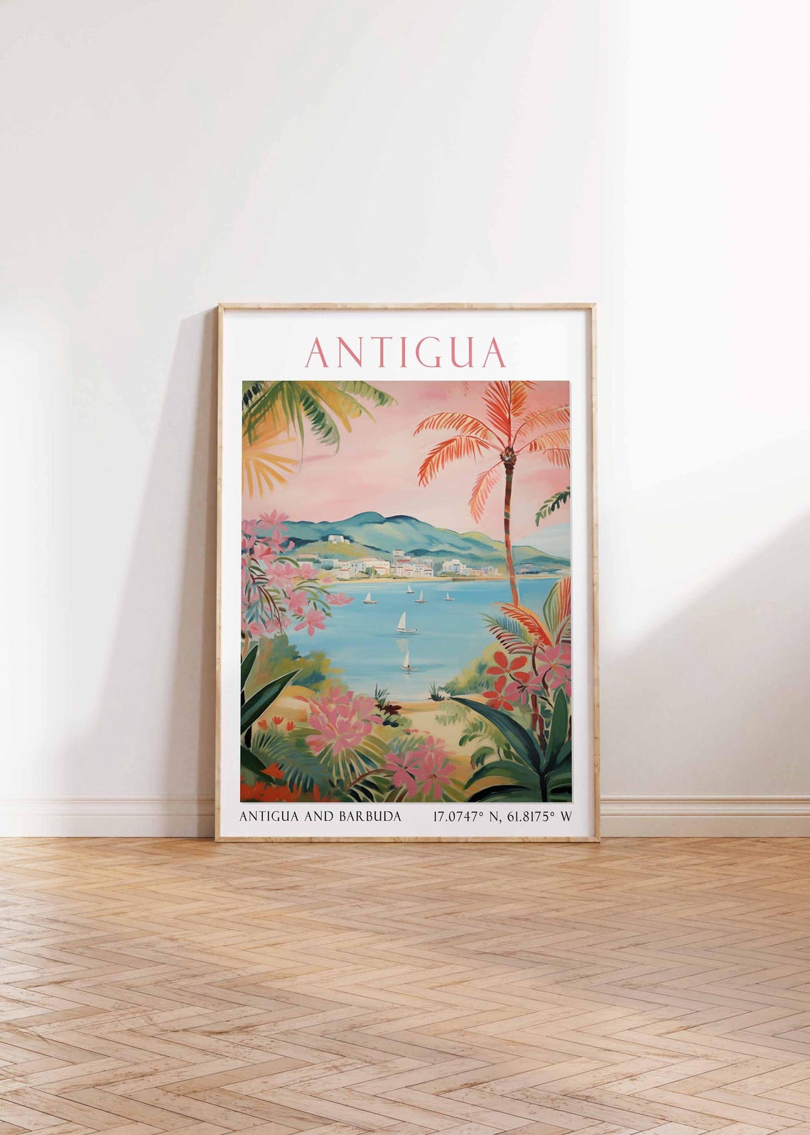 Antigua Travel Print Antigua Vintage Travel Poster Caribbean Travel Print Beach Travel Poster Sea Travel Art Antigua Travel Gift - Image 4