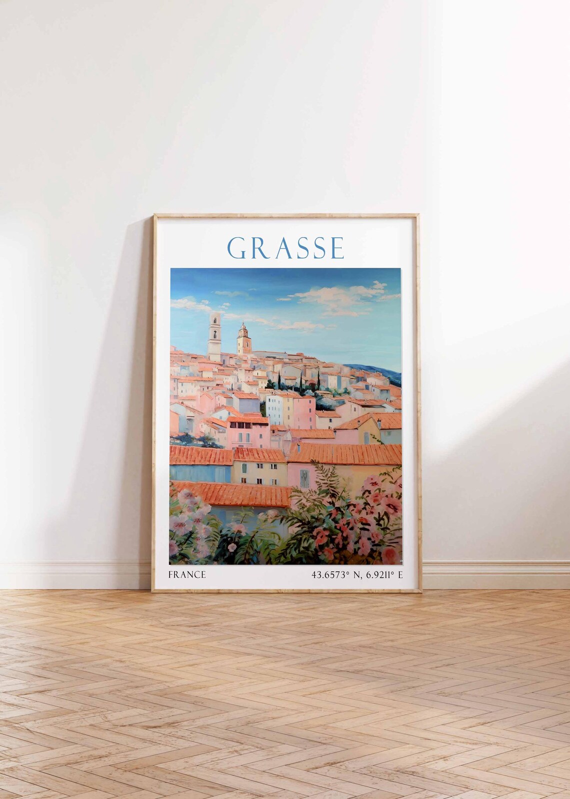 Grasse France Hilltop Town Terracotta Rooftops Travel Poster - Image 4