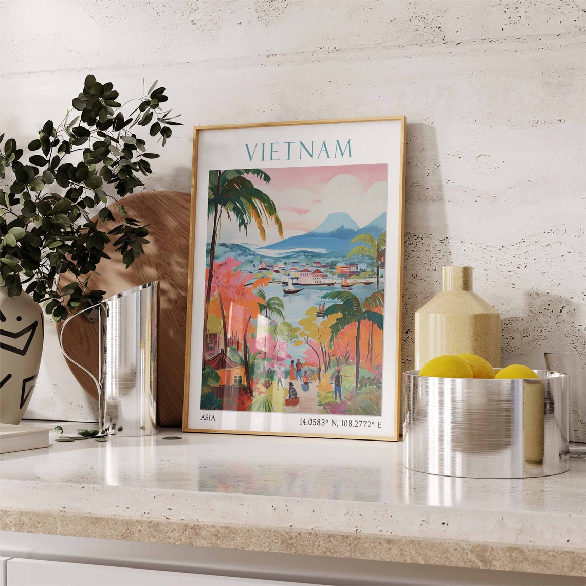 Vietnam Travel Print Vietnam Travel Poster Vietnam Landscape Print Vietnamese Wall Art Ha Long Bay Art Southeast Asian Travel Decor - Image 3