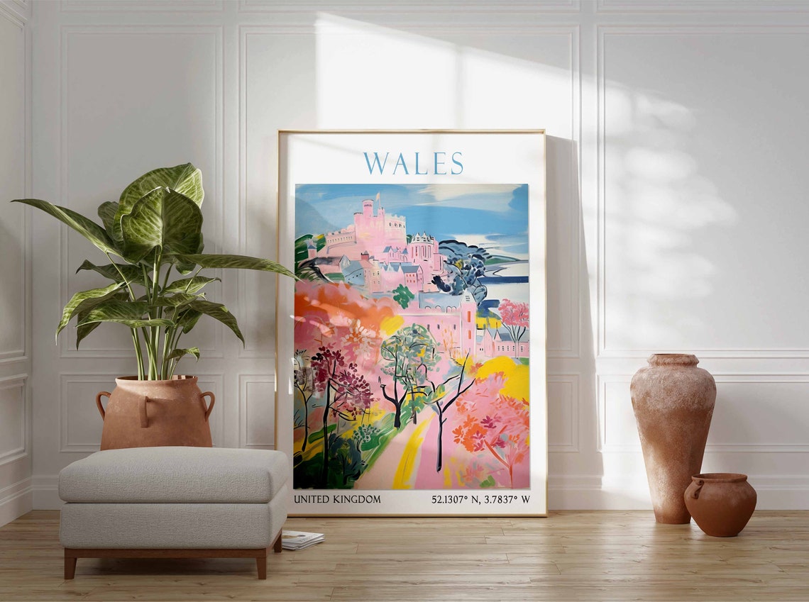 Wales Travel Print Wales Travel Poster Welsh Wall Art Wales Landscape Print Wales Travel Gift Coastal Art Print Wales Travel Gift - Image 2