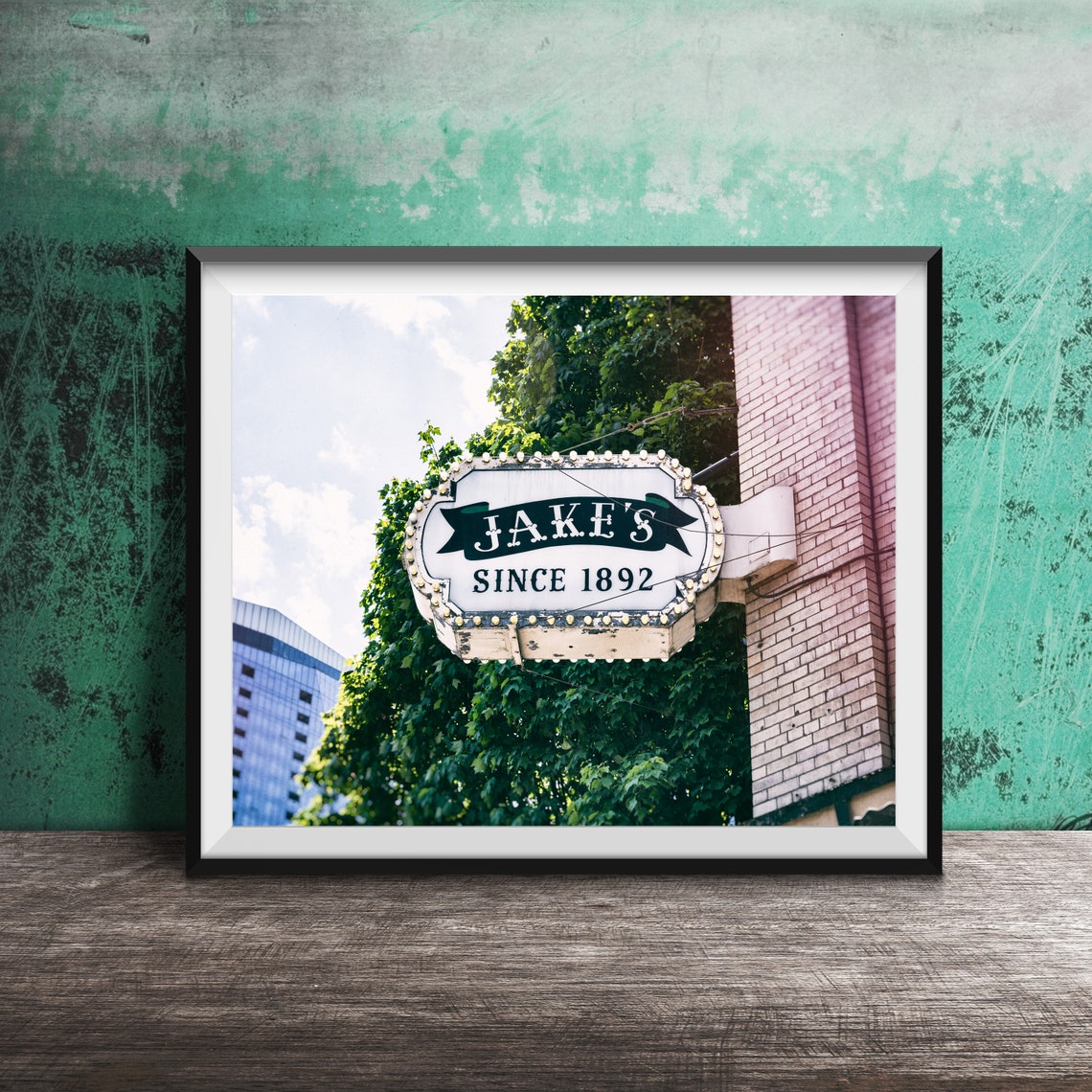 Jake's Since 1892 Vintage Bulb Sign Portland Photography Poster