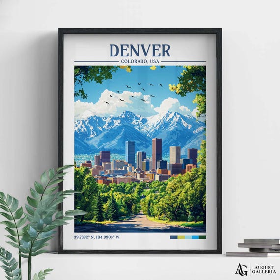 Denver Colorado Retro Travel Poster