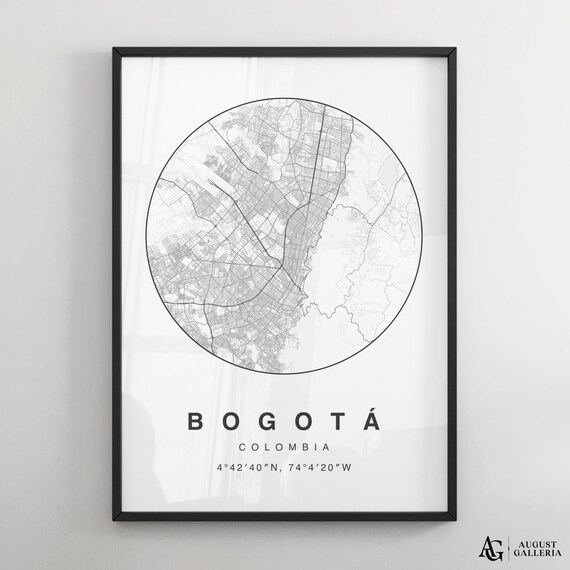 Bogota Colombia Circular Street Map Minimalist City Map Poster