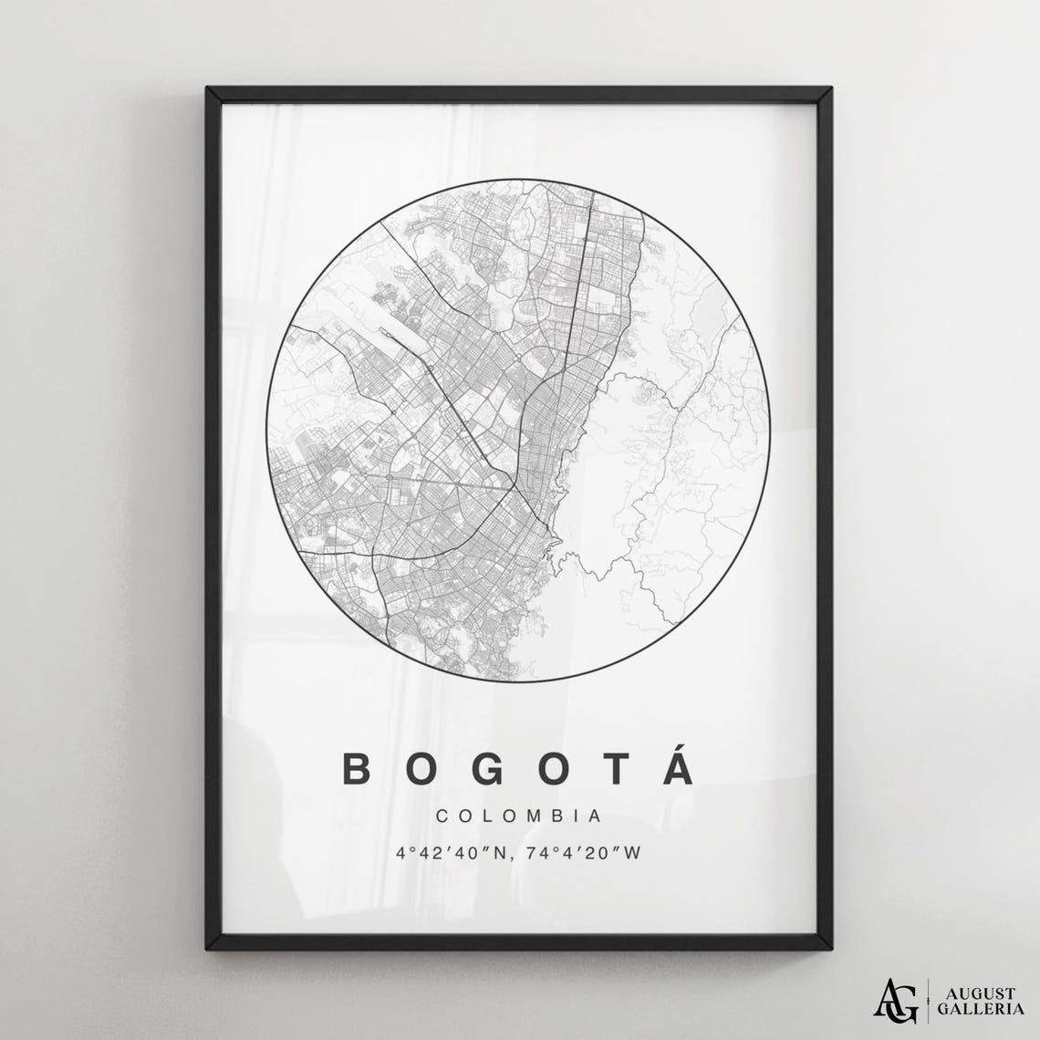 Bogota Colombia Circular Street Map Minimalist City Map Poster